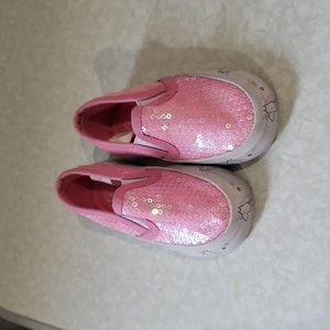 US Sports‎ pink sequin shoes with unicorn design size 5
